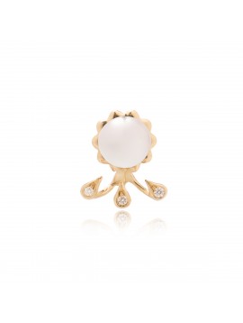 White Pearl & Drops Rose Gold Earring