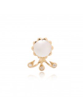 White Pearl & Drops Rose Gold Earring