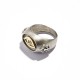 Yellow Gold, Black Silver & Brown Diamond Chevalier Eye Ring