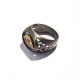 Rose Gold, Black Silver & Rubies Chevalier Eye Ring