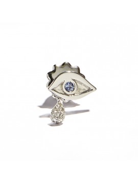 White Gold Eye and Drop Earring