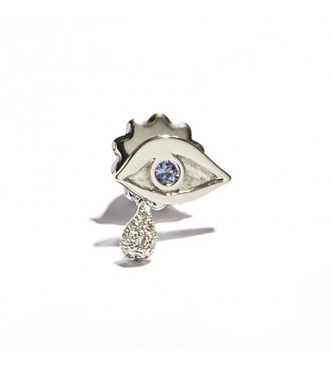 White Gold Eye and Drop Earring