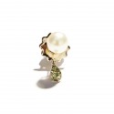 White Pearl & Drop Rose Gold Earring