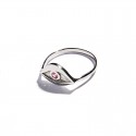 White Gold & Pink tourmaline Eye Ring