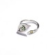 White Gold & Tsavorite and Citrine Quartz Eye Ring