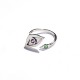 White Gold & Tsavorite and Amethyst Eye Ring