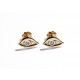 Rose Gold & Aquamarine Eye Earrings