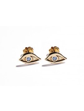 Rose Gold & Aquamarine Eye Earrings