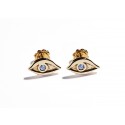 Rose Gold & Aquamarine Eye Earrings