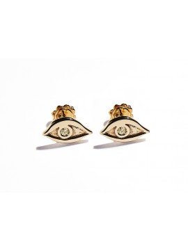 Rose Gold & Citrine Quartz Eye Earrings