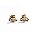 Rose Gold & Citrine Quartz Eye Earrings