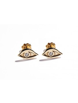 Rose Gold & White Diamonds Eye Earrings