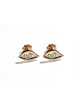 Rose Gold & Tsavorite Eye Earrings