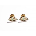 Rose Gold & Tsavorite Eye Earrings