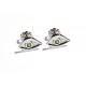 White Gold & Tsavorite Eye Earrings